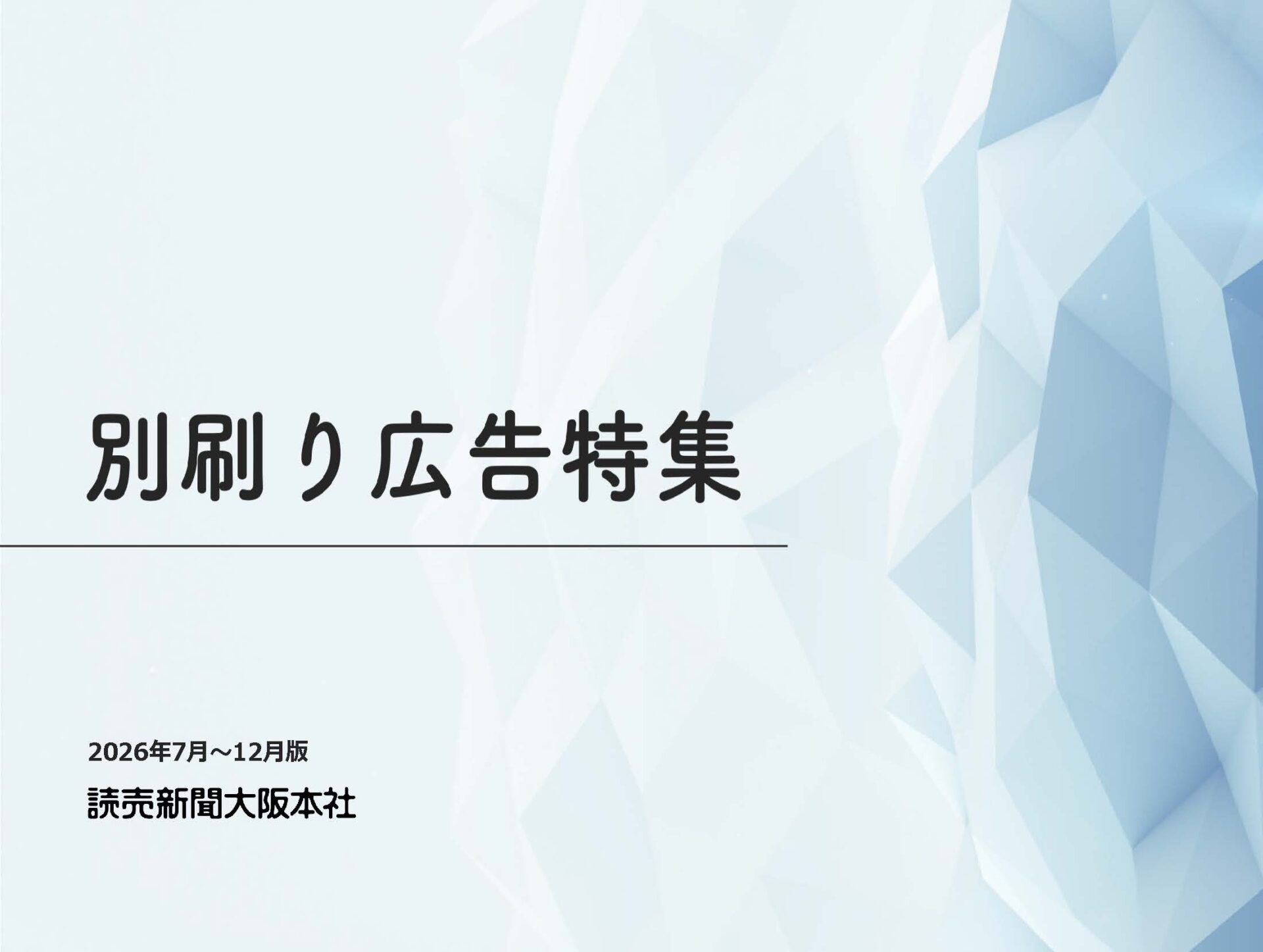 別刷り広告商品 大阪本社版